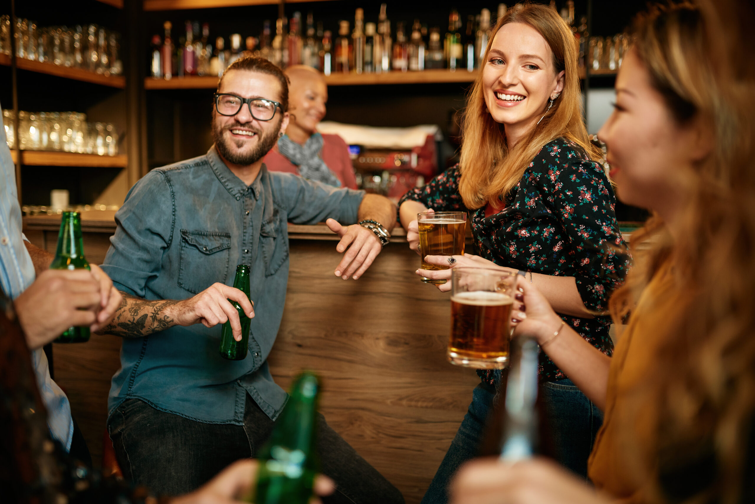 group of friends drinking together